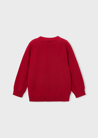 Boys Red Crew Neck Jumper