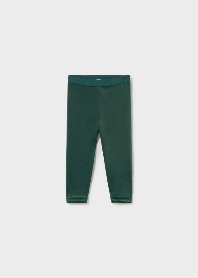 Infant Basic Velvet Green Leggings