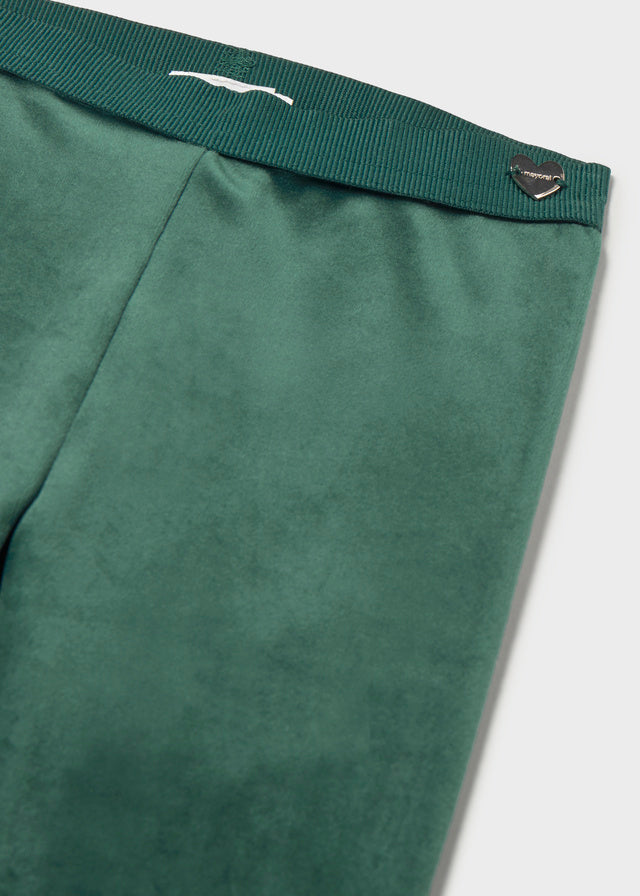 Infant Basic Velvet Green Leggings