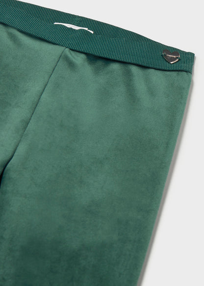 Infant Basic Velvet Green Leggings