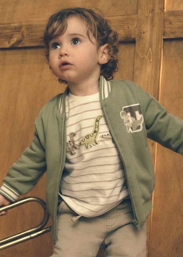 Infant Boy Dino Striped Shirt