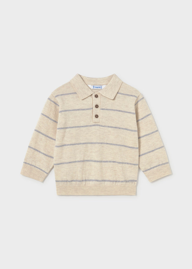 Infant Boy Taupe L/s Polo