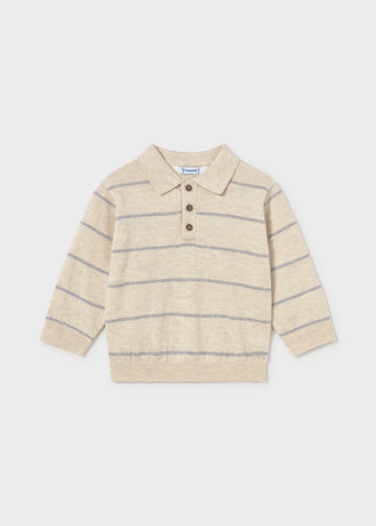 Infant Boy Taupe L/s Polo