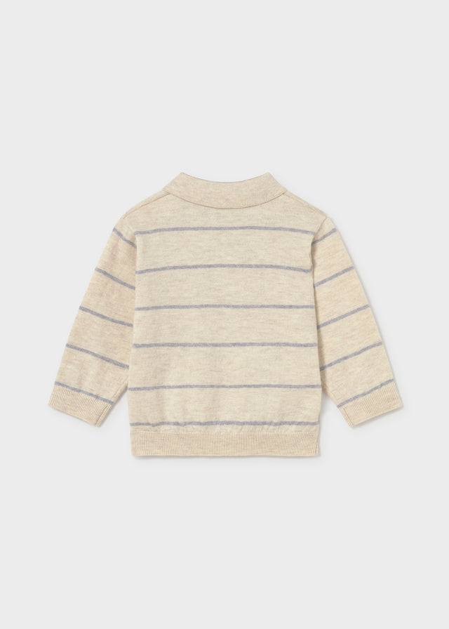 Infant Boy Taupe L/s Polo