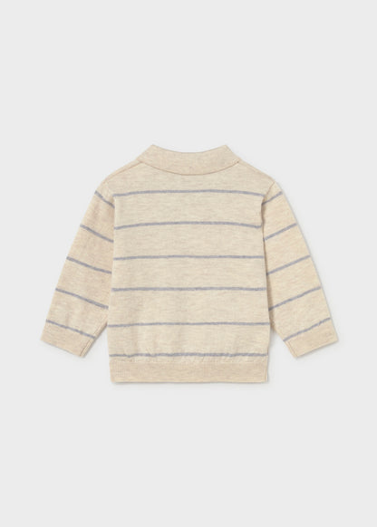 Infant Boy Taupe L/s Polo