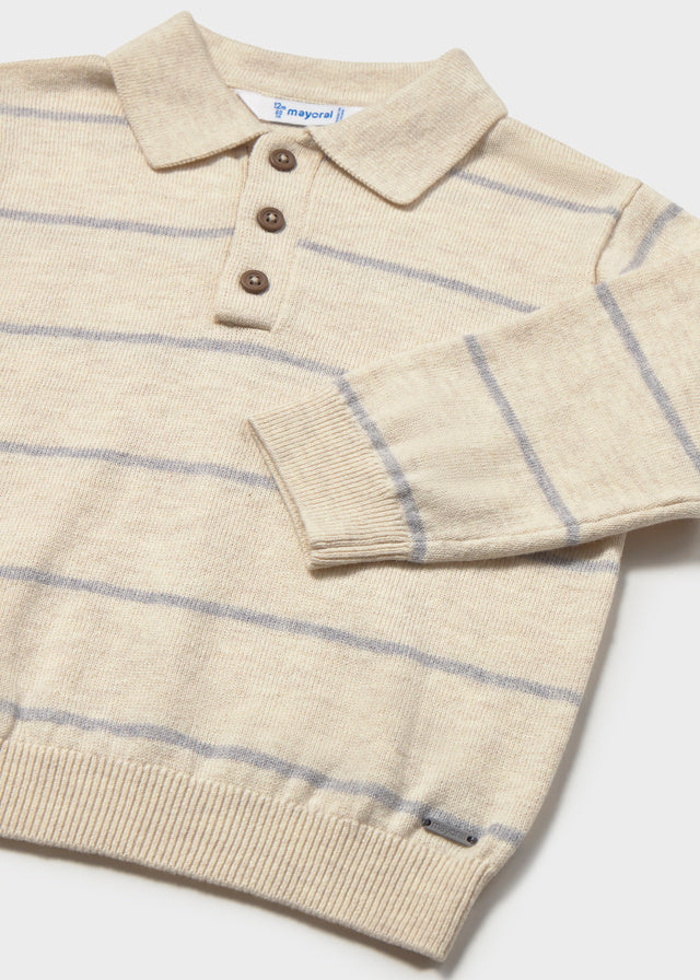 Infant Boy Taupe L/s Polo