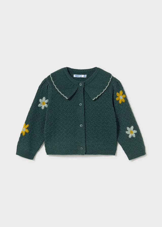 Infant Girl Floral Embroidered Cardigan