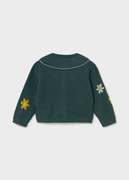 Infant Girl Floral Embroidered Cardigan