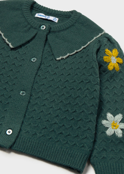 Infant Girl Floral Embroidered Cardigan