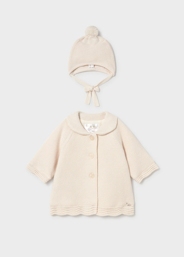 Infant Girl Knit Coat w/ Hood