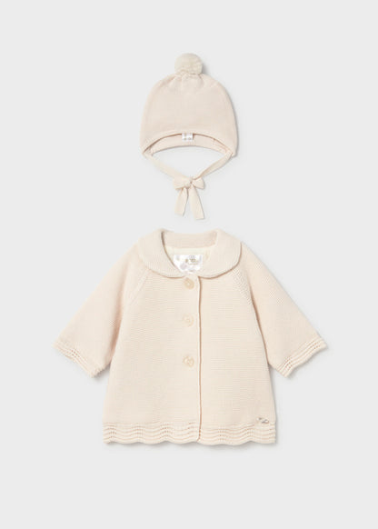 Infant Girl Knit Coat w/ Hood