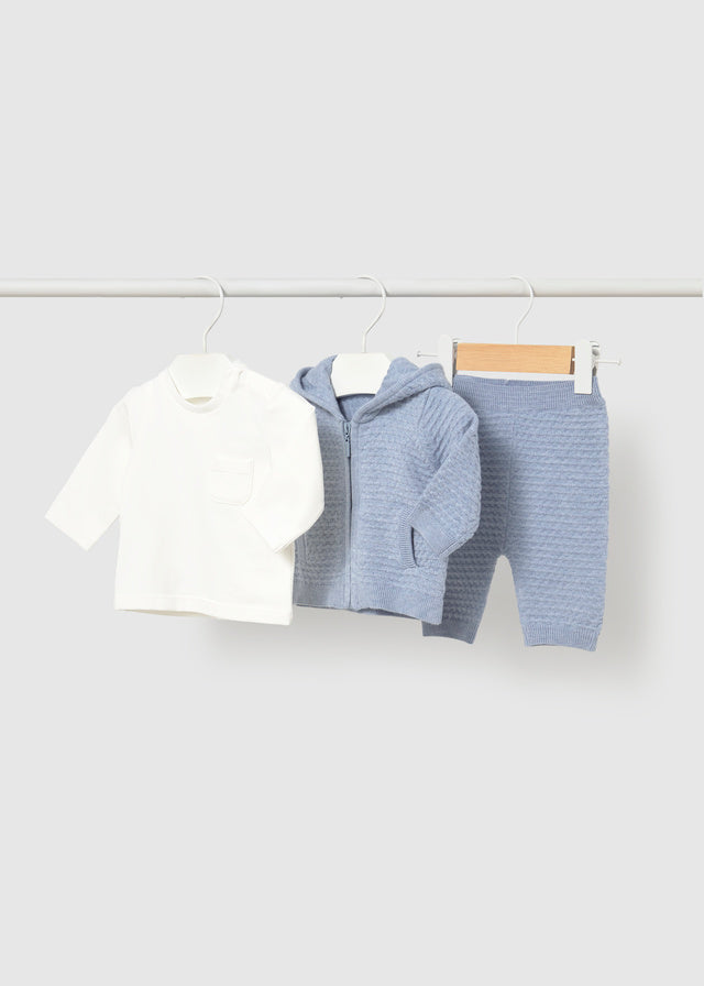 NB Boy Blue 3Pc Knit Set