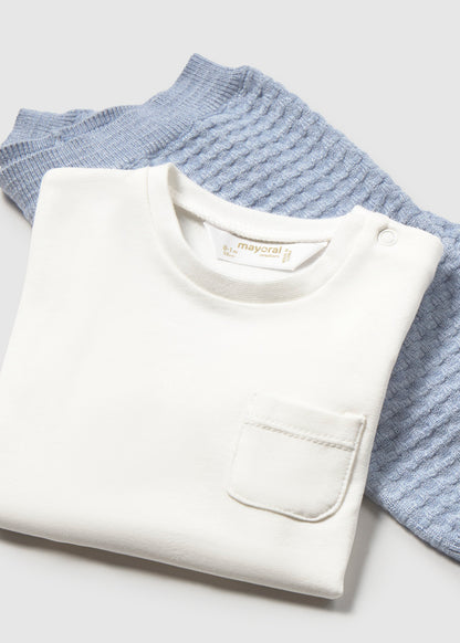 NB Boy Blue 3Pc Knit Set