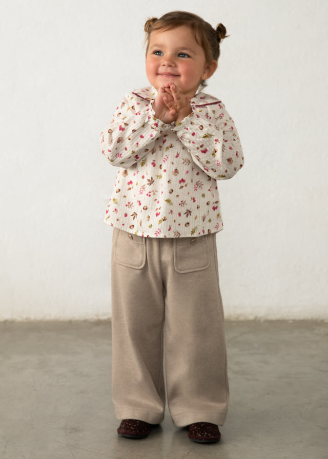 Infant Girl Twill Knit Pants