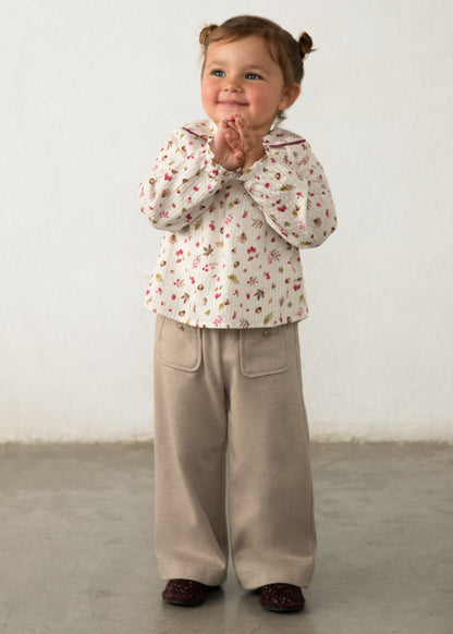 Infant Girl Twill Knit Pants