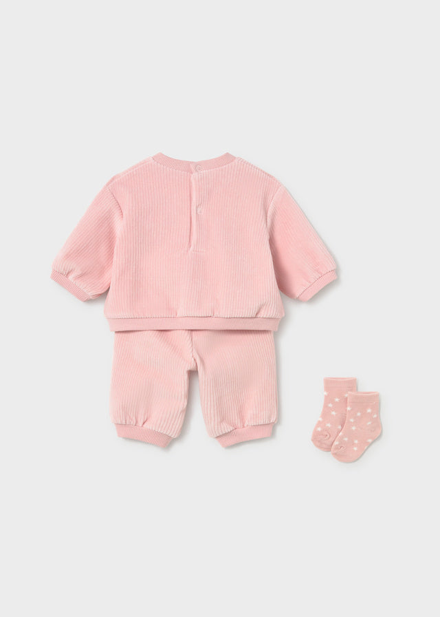 Infant Girl 3Pc Velvet Tracksuit
