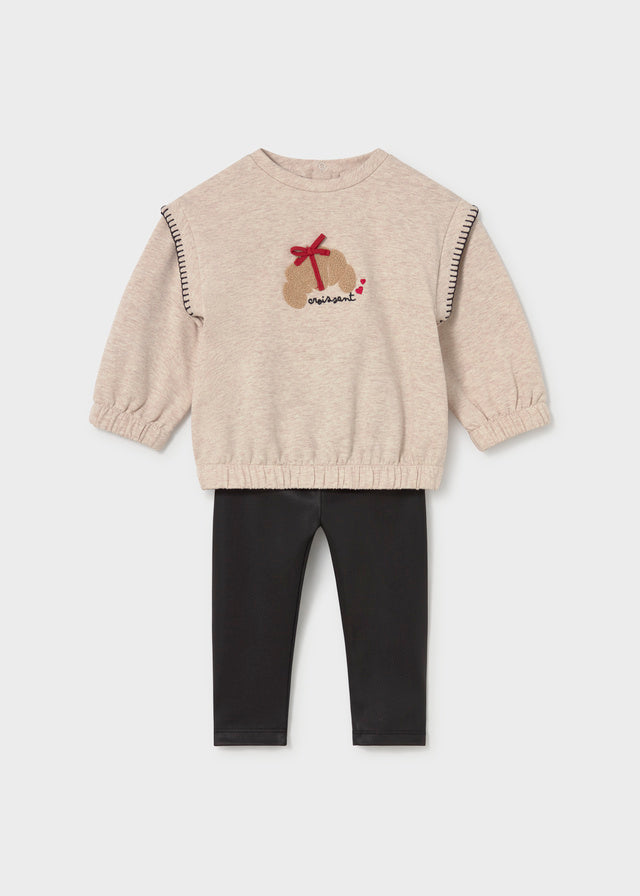 Infant Girl Croissant Pullover Set