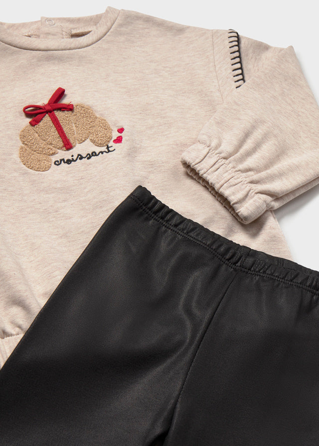 Infant Girl Croissant Pullover Set