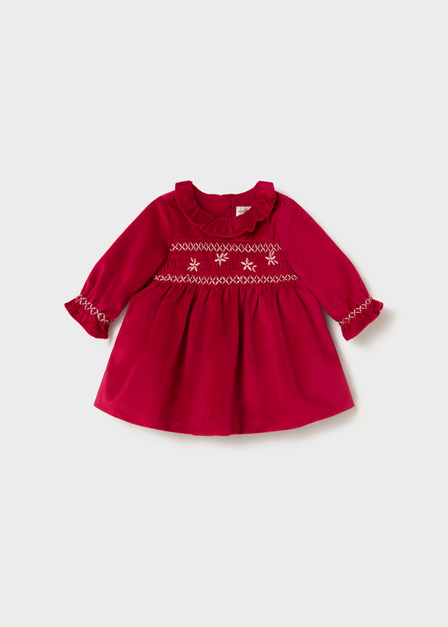 NB Girl Cherry Red Collard Dress