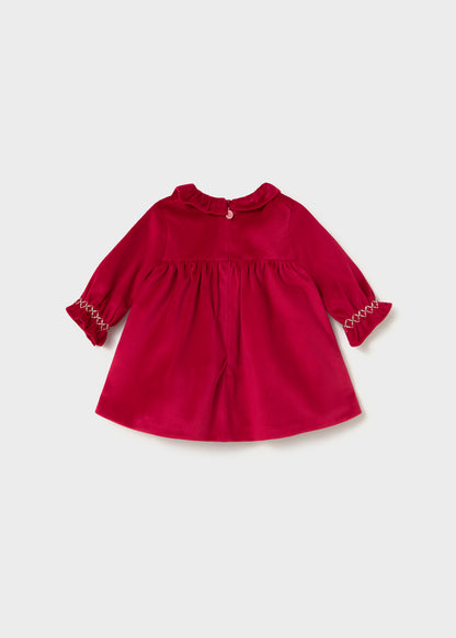 NB Girl Cherry Red Collard Dress