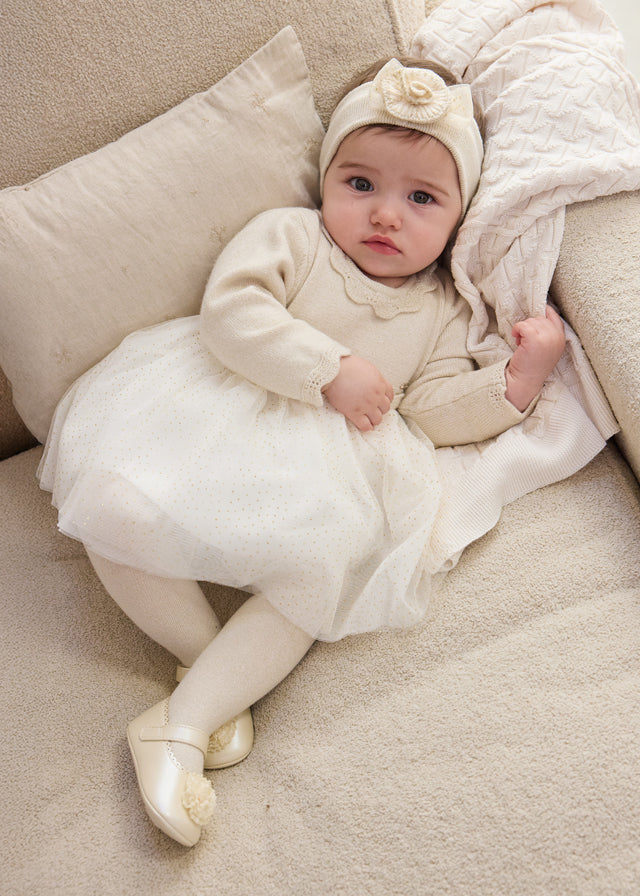 Newborn Tricot Champagne Dress