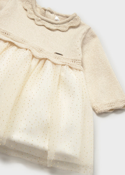 Newborn Tricot Champagne Dress