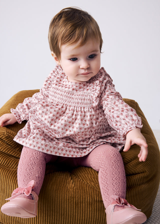 NB Girl Velvet Printed Dress