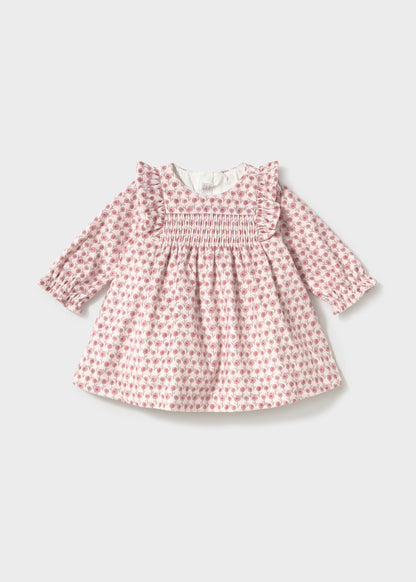 NB Girl Velvet Printed Dress
