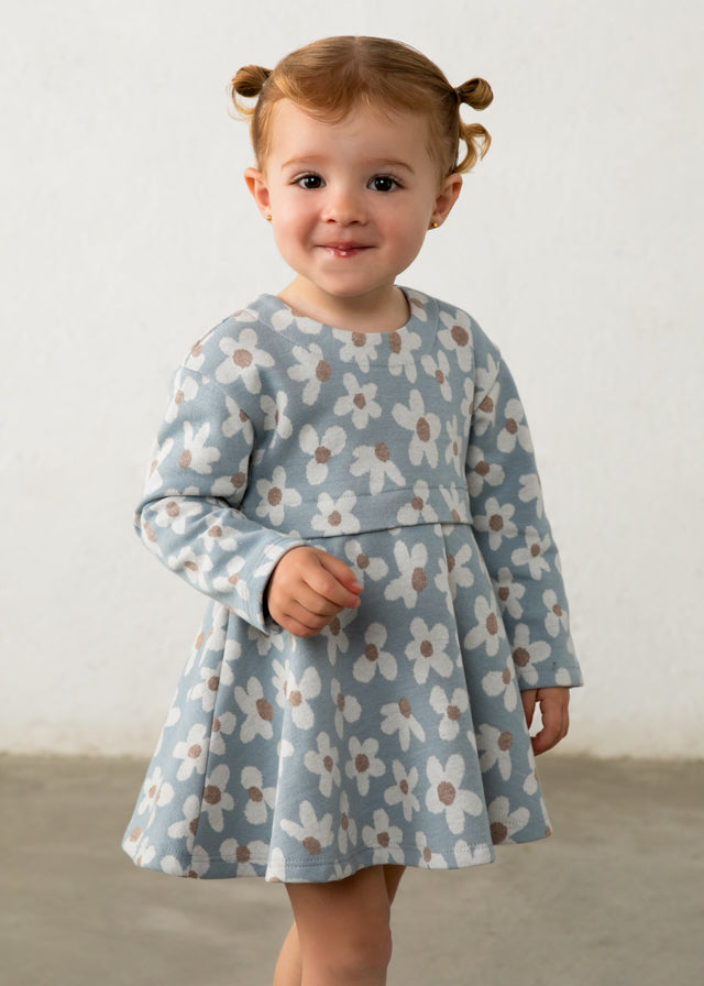 Infant Girl Knit Blue Flower Dress