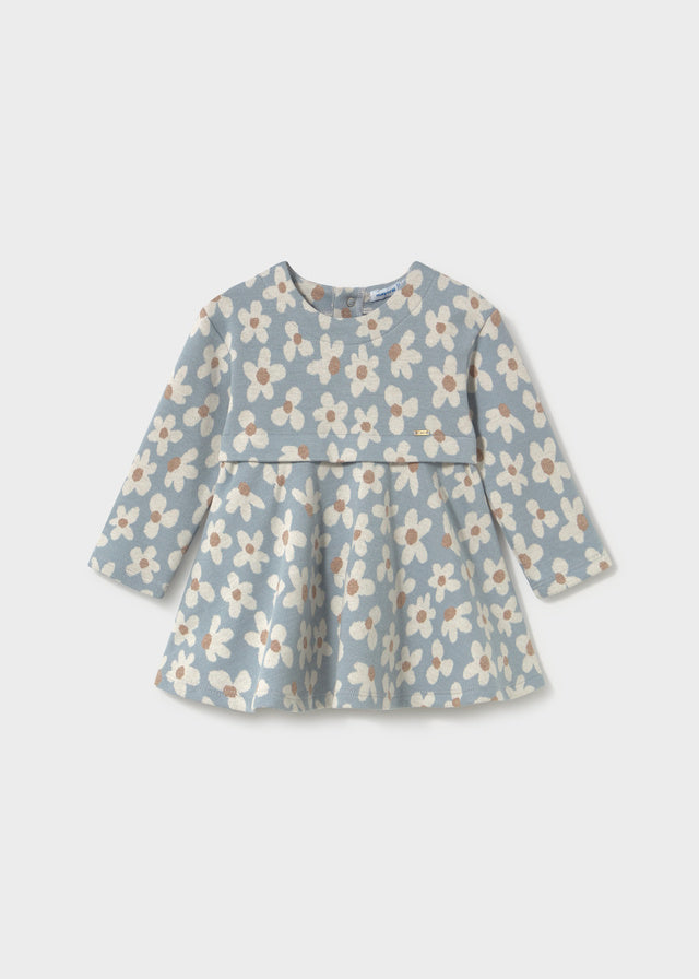 Infant Girl Knit Blue Flower Dress