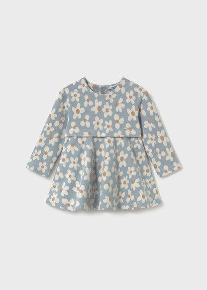 Infant Girl Knit Blue Flower Dress