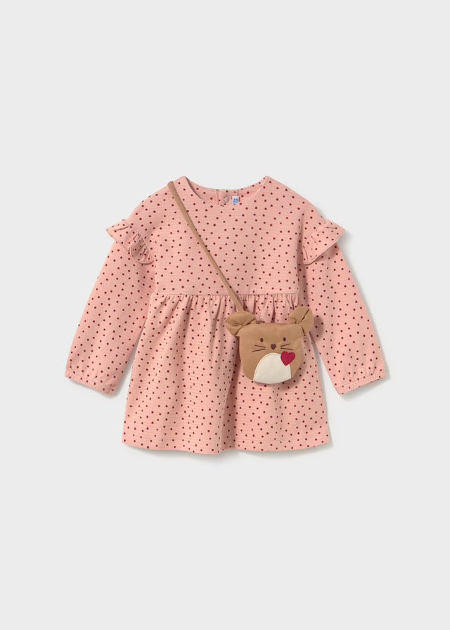 Infant Girl Patterned Dress w/Bag