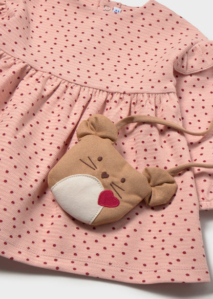 Infant Girl Patterned Dress w/Bag