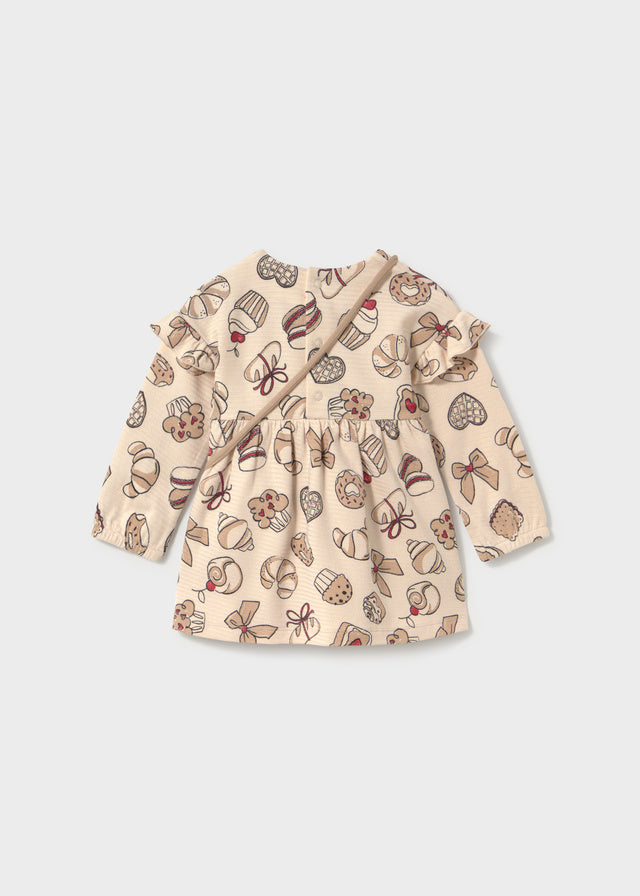 Infant Girl Patterned Dress w/Bag