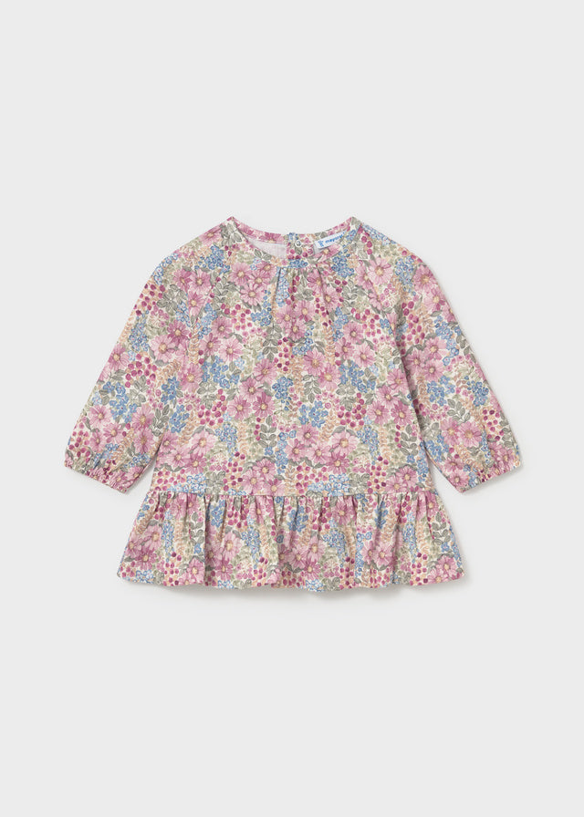 Infant Girl Mauve Printed Dress