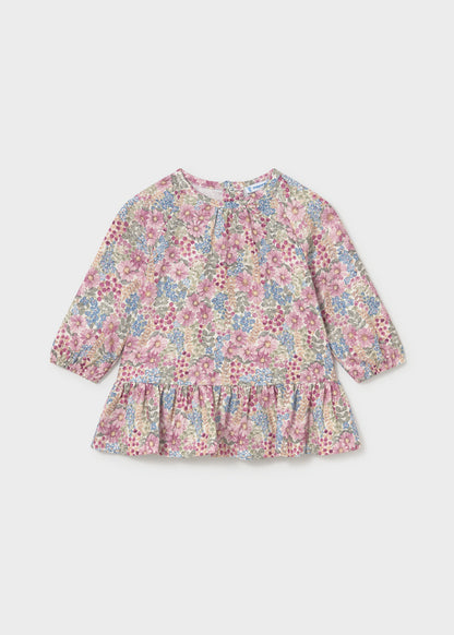 Infant Girl Mauve Printed Dress
