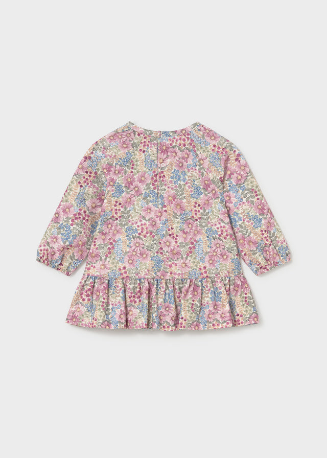 Infant Girl Mauve Printed Dress