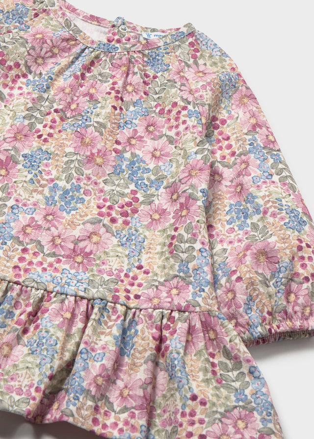 Infant Girl Mauve Printed Dress