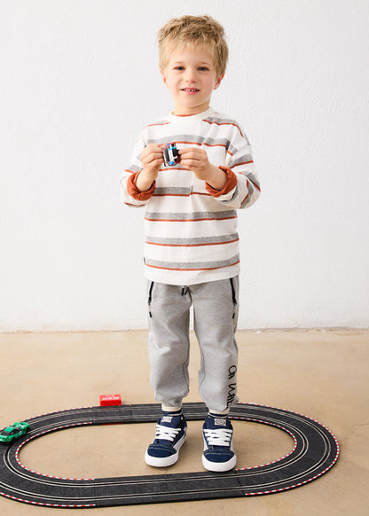 Boys L/s Striped Cream Shirt