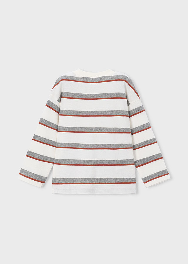 Boys L/s Striped Cream Shirt