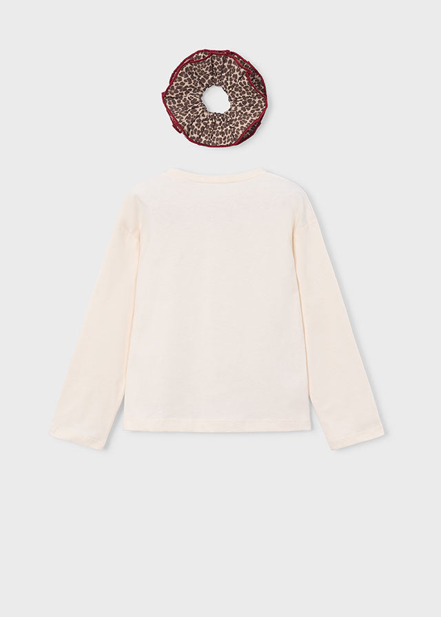 Girls Leopard Long Sleeve w/Scrunchy