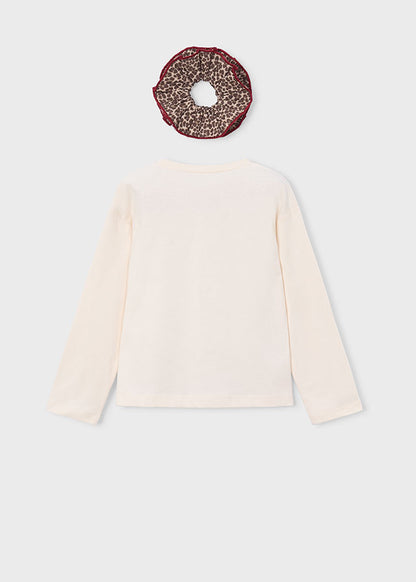 Girls Leopard Long Sleeve w/Scrunchy