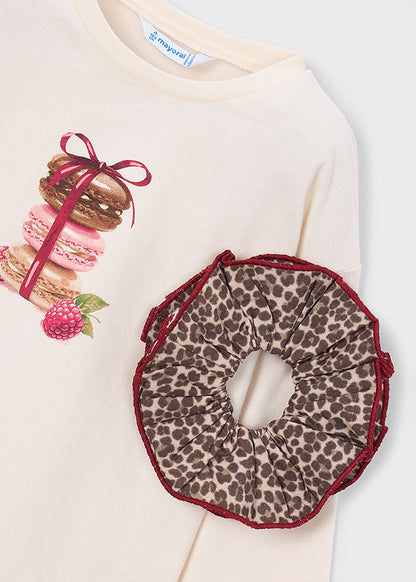 Girls Leopard Long Sleeve w/Scrunchy