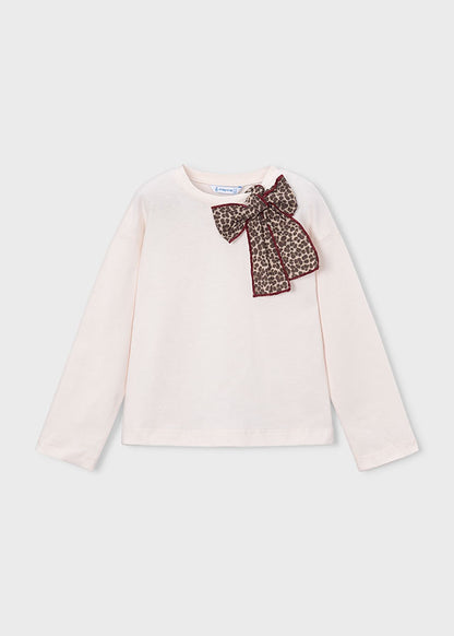 Girls Chestnut Bow L/s Top