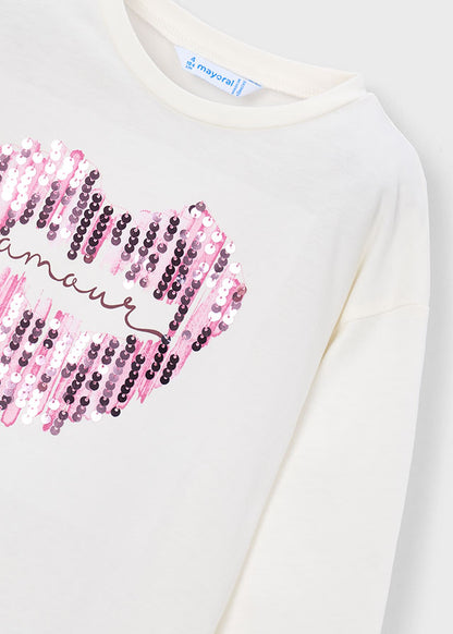 Girls L/s Sequin Shirt