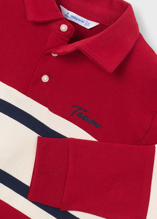 Boys Striped L/s Polo Shirt