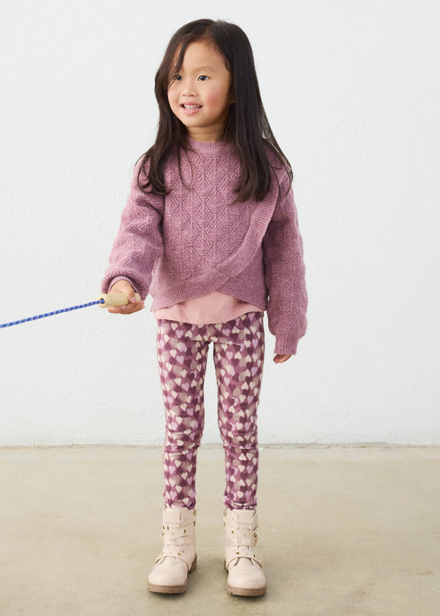 Girls Plum Textured Sweater