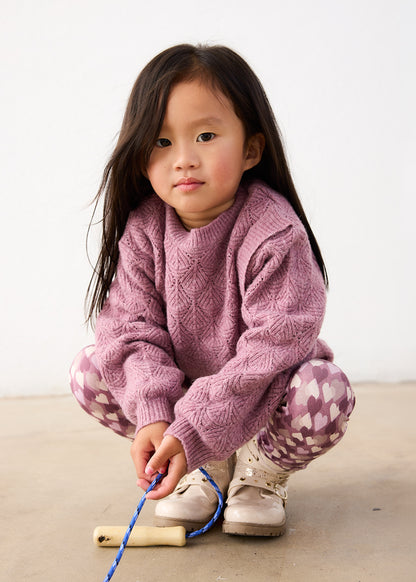 Girls Plum Textured Sweater