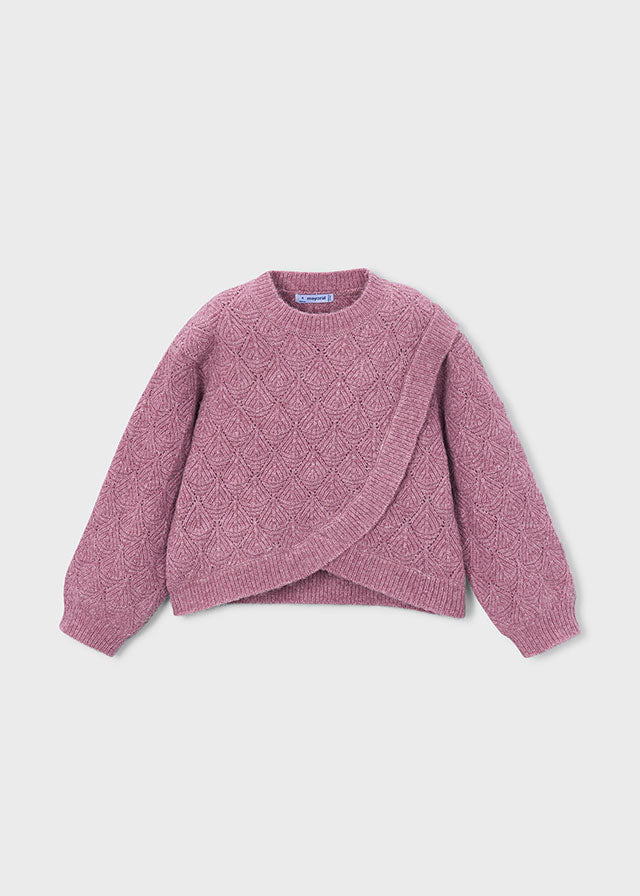 Girls Plum Textured Sweater