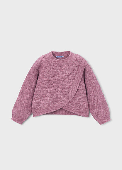 Girls Plum Textured Sweater